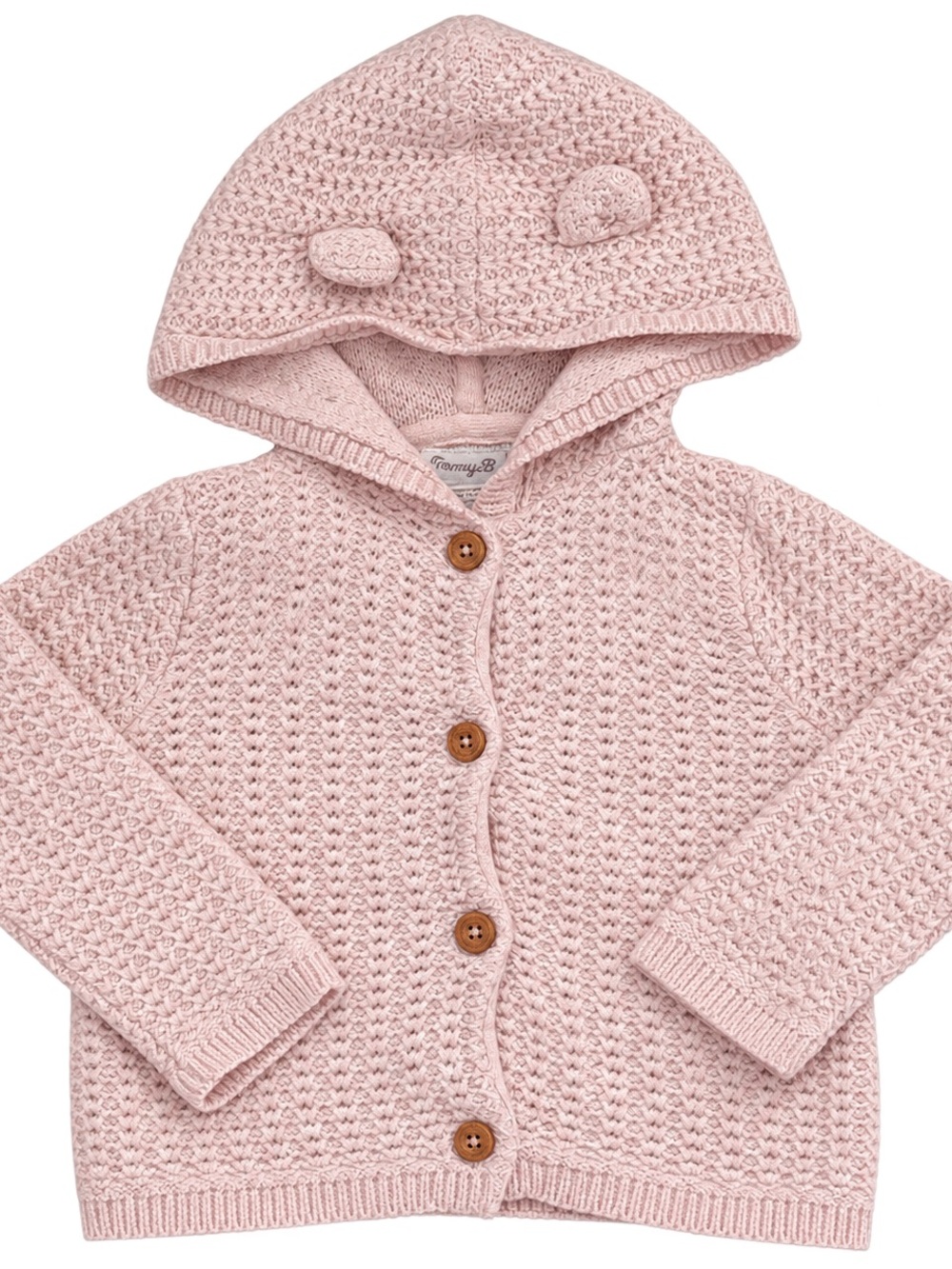 Tommy Bahama Baby Blush Pink Hooded Knit Cardigan 18M